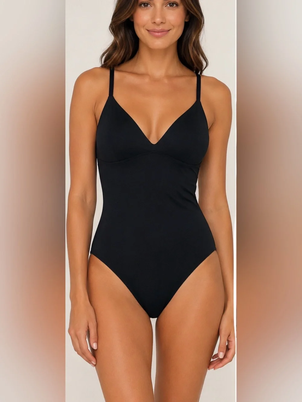 Tory Burch Black One Piece Swimsuit Adjustable Strap Classic Swim S.